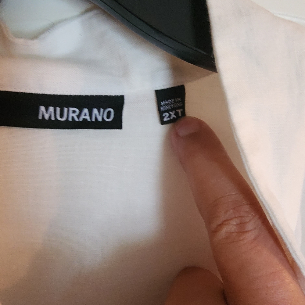 Mens Murano White Linen Casual Shirt. Worn once & dry cleaned. 2XLT. Great piece - Picture 2 of 4